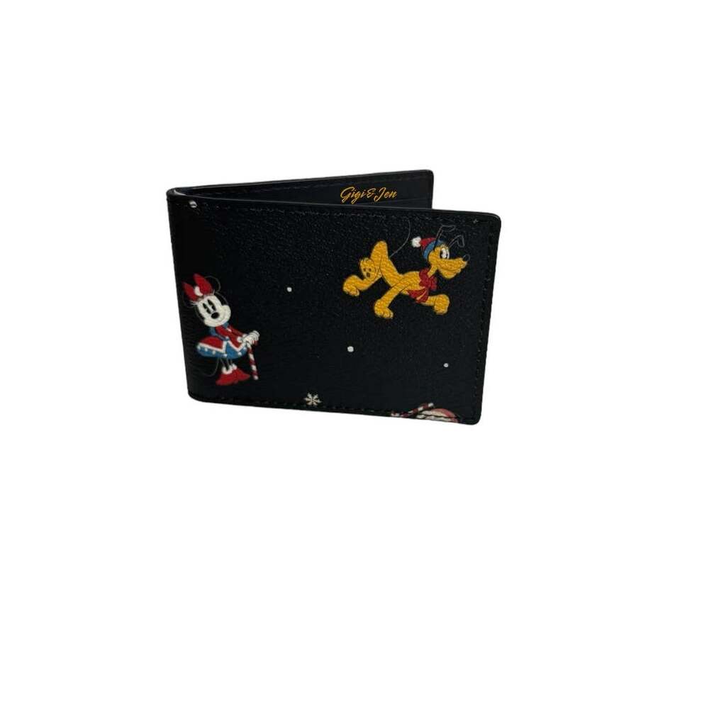Disney X Coach card holder With Holiday Print new